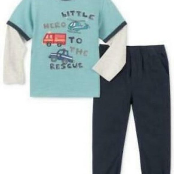 Kids Headquarters Little Boys Print Shirt and Joggers - Picture 2 of 4